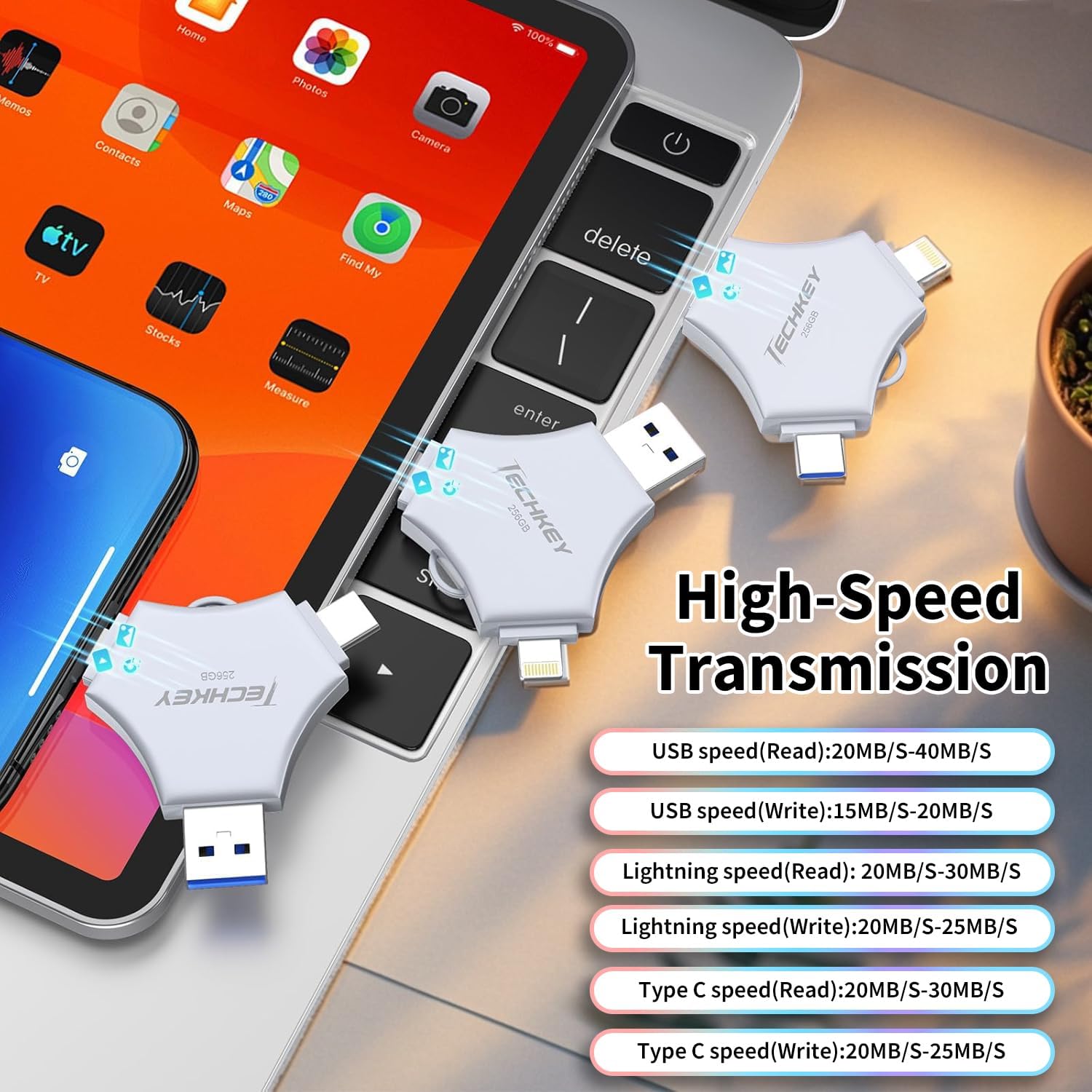 Thumbnail 6 de iPhone USB Flash Drive 256GB, MFi 3-in-1