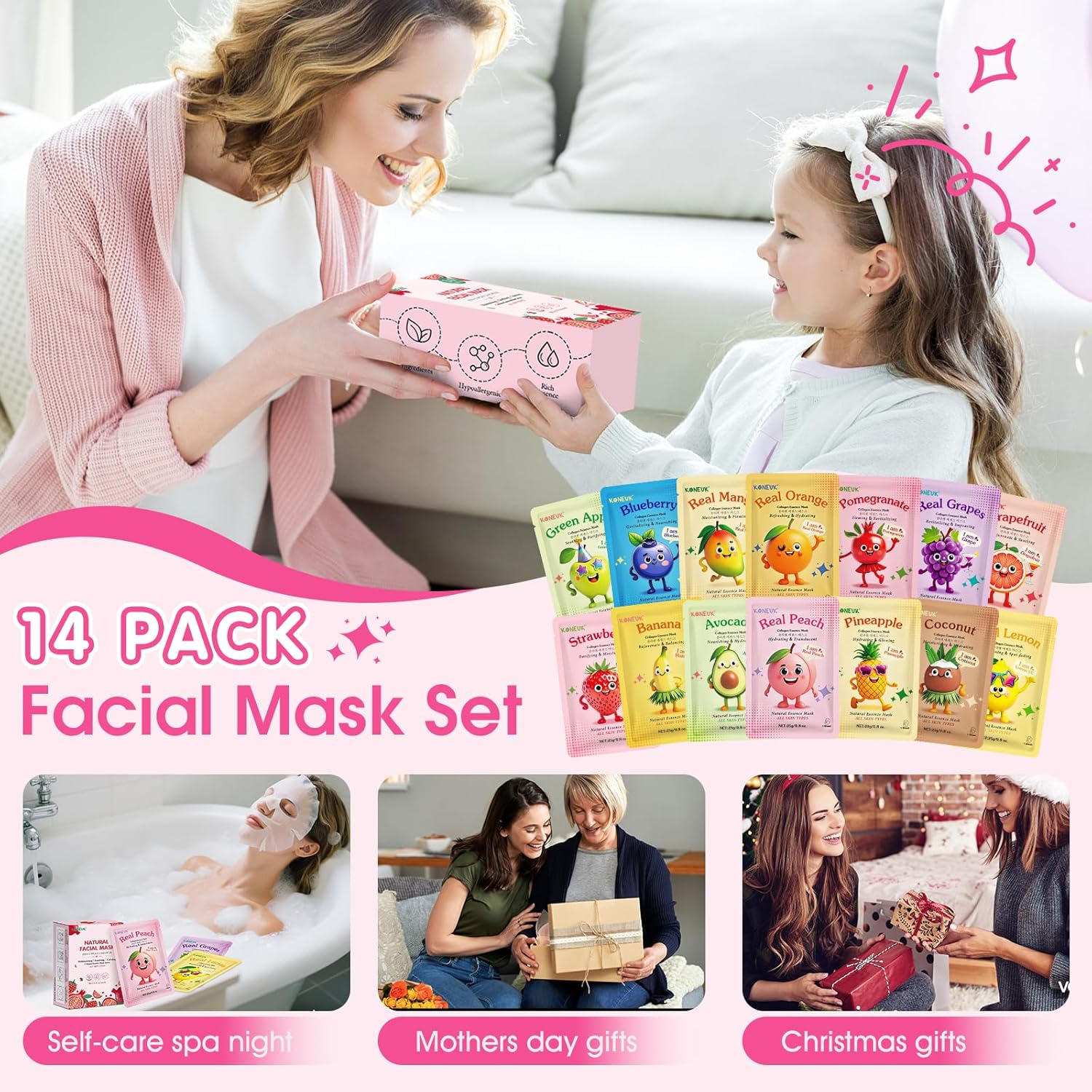 Thumbnail 5 de 14 Pack Fruit Face Masks 🧖♀