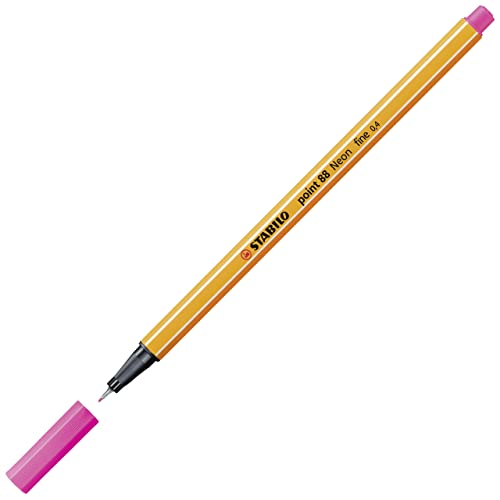 Detalle de STABILO point 88 rotulador punta fina 10 unidades rosa neón 🖊