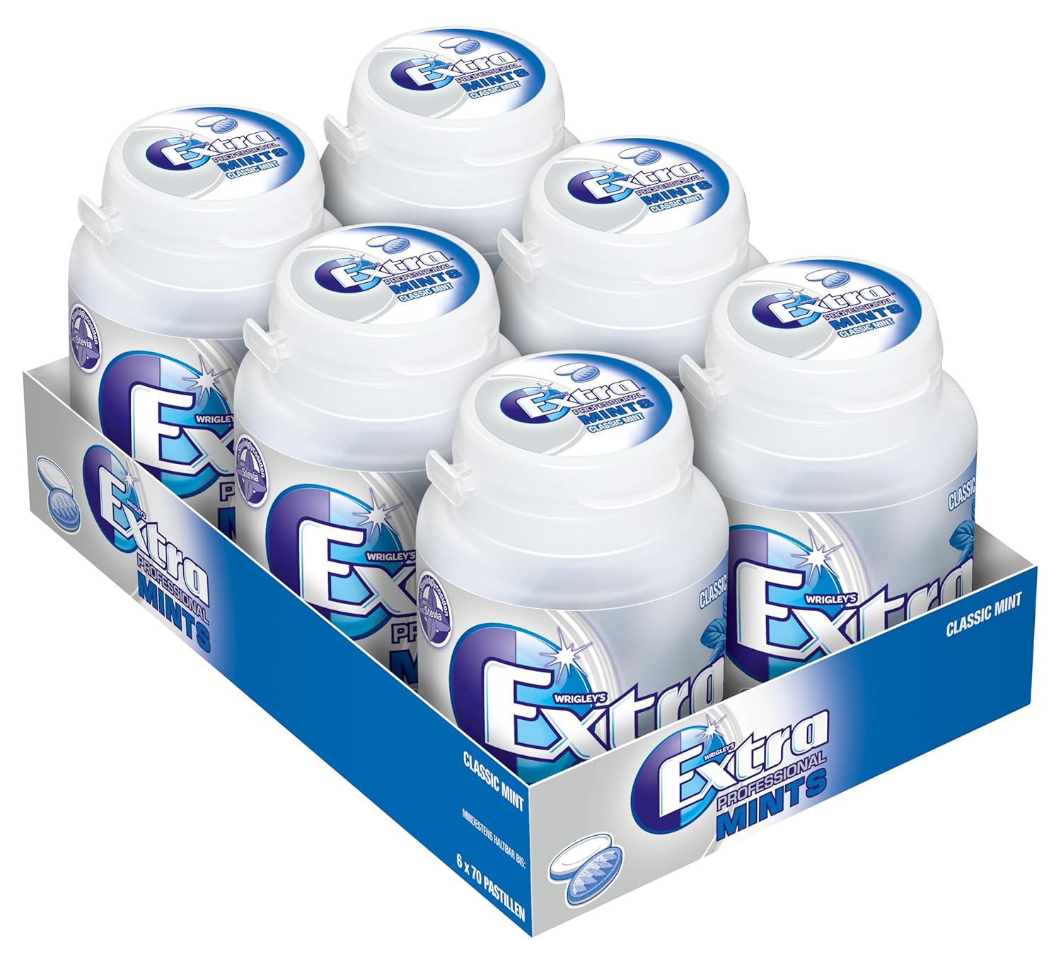 Detalle de Extra Professional Mint Zuckerfreie Lutschpastillen – Multipack 6 x 70 Lutschbonbons