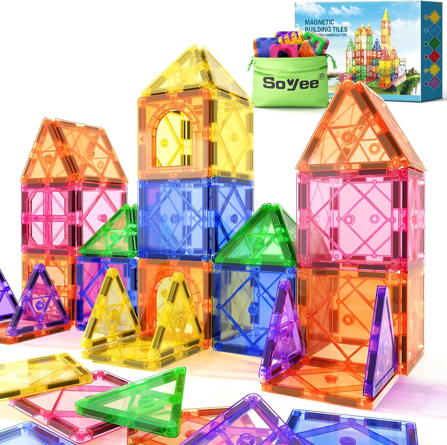 Detalle de Soyee Magnetic Tiles STEM Toys for Ages 3–12 🧩