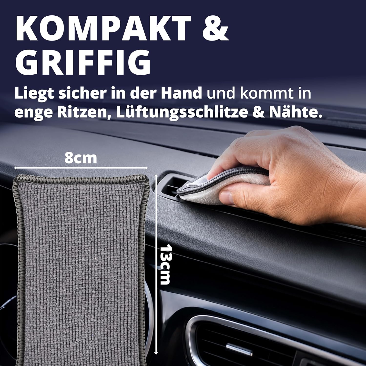 Detalle de LICARGO® Innenraum Pads (3 Stück) für porentiefe Reinigung von Kunststoff, Polster, Leder & Armaturen