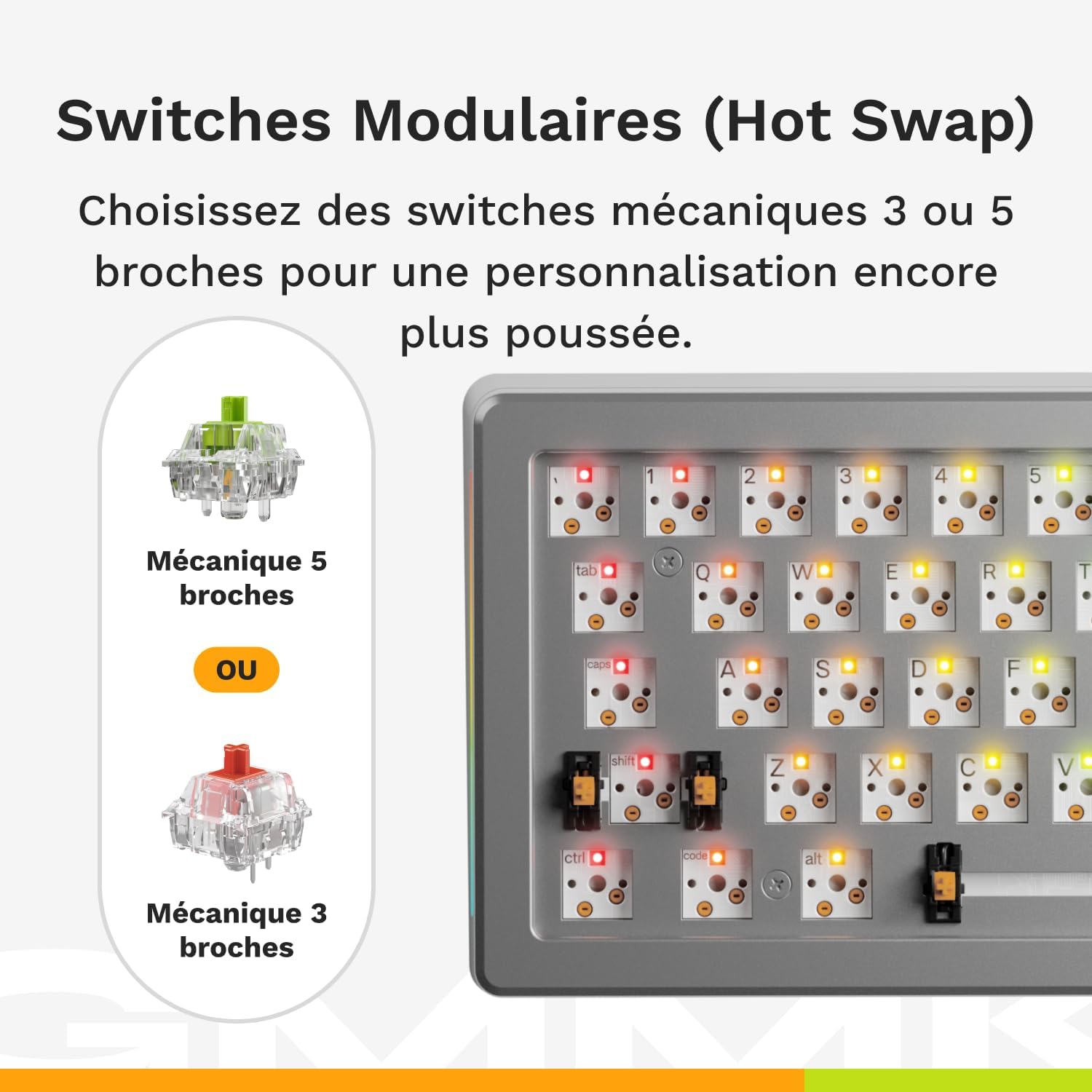 Thumbnail 2 de GLORIOUS GMMK 3 Pro (TKL 75%) clavier mécanique hot swap MX, châssis en aluminium et joints modulaires