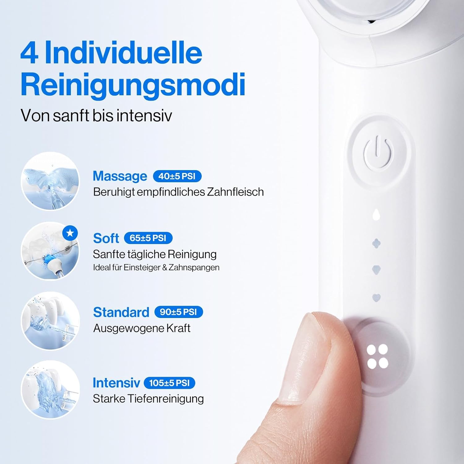 Thumbnail 4 de usmile C10 tragbare Munddusche mit 95 Tagen Akkulaufzeit, 4 Reinigungsmodi und 180-ml-Tank