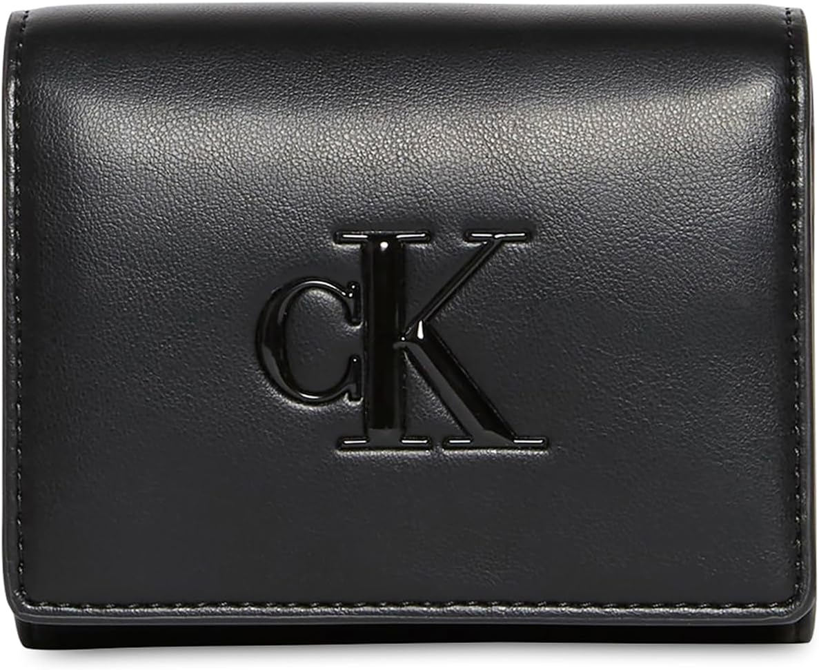 Detalle de Calvin Klein Damen Raised CK Medium Bifold LV04F1047G Geldbörse – Schwarz