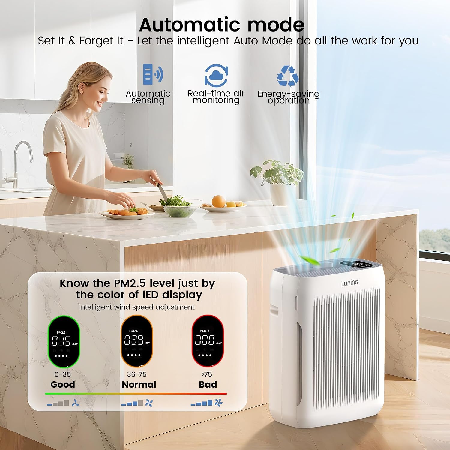 Detalle de LUNINO Air Purifier for Large Rooms 3000 Ft² 🏷