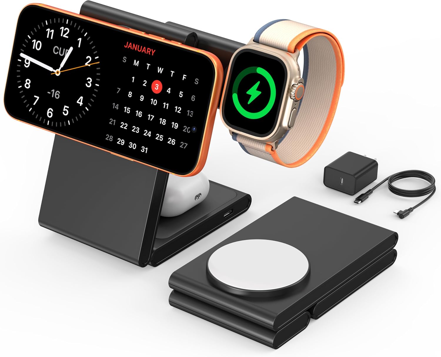 Detalle de New Travel Foldable 3-in-1 Wireless Charging Station