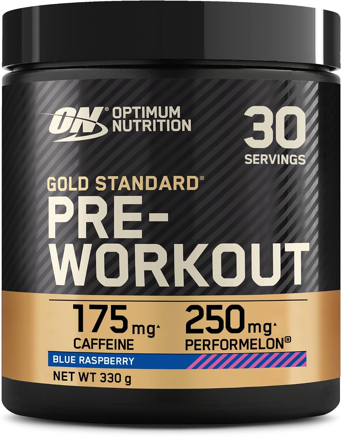 Optimum Nutrition Gold Standard Pre-Entreno en polvo (frambuesa azul) 330 g, 30 servicios