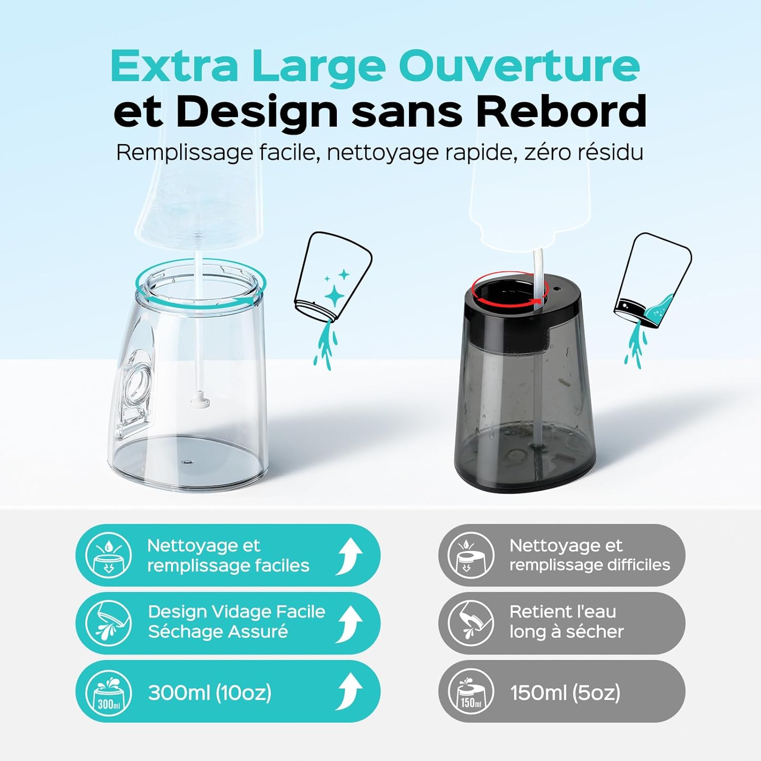 Thumbnail 6 de COSLUS Jet Dentaire Hydropulseur (C51) rose — 3 modes & 18 niveaux, compact pour orthodontie et gencives sensibles