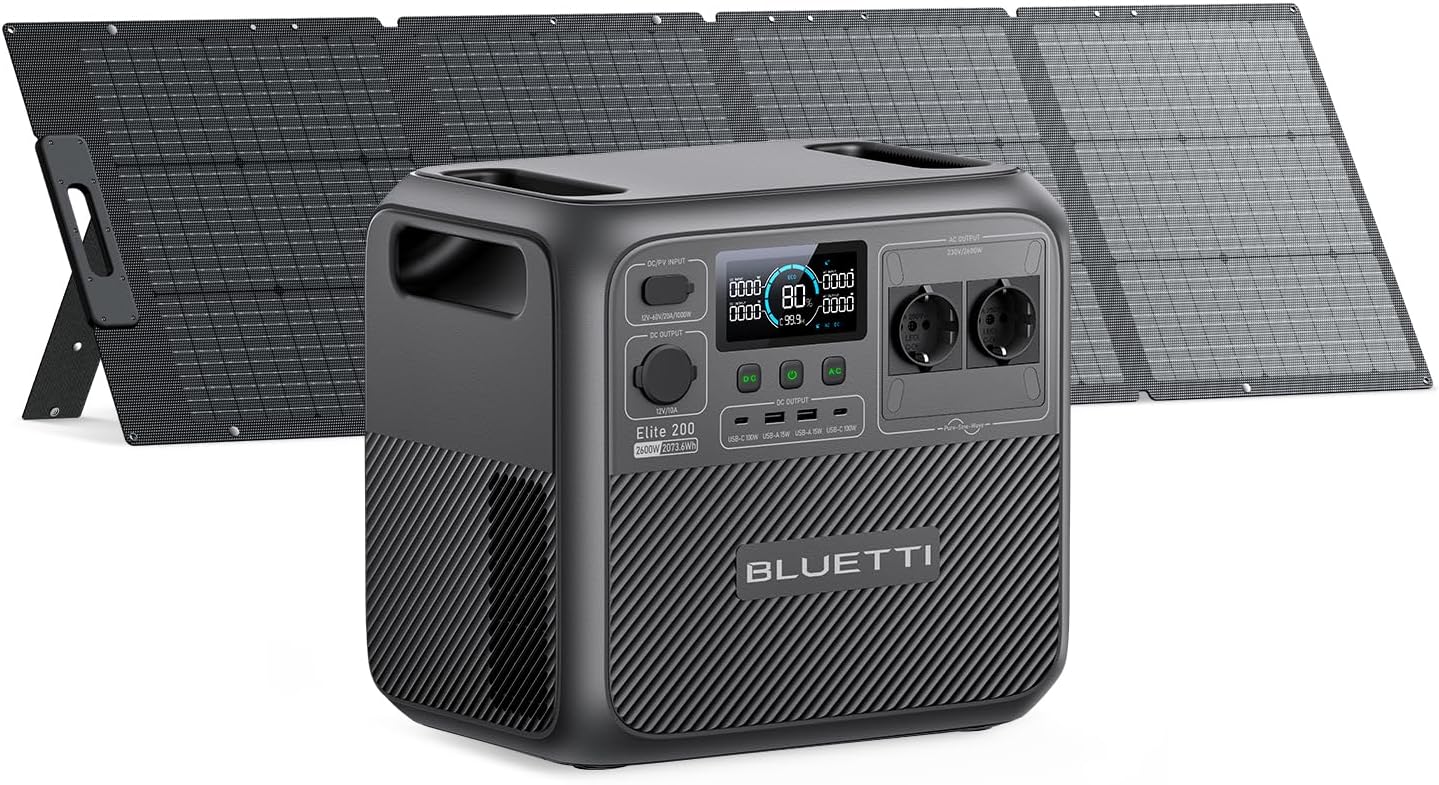 Detalle de BLUETTI Elite 200 V2 Generador Solar con Panel 200W ⚡