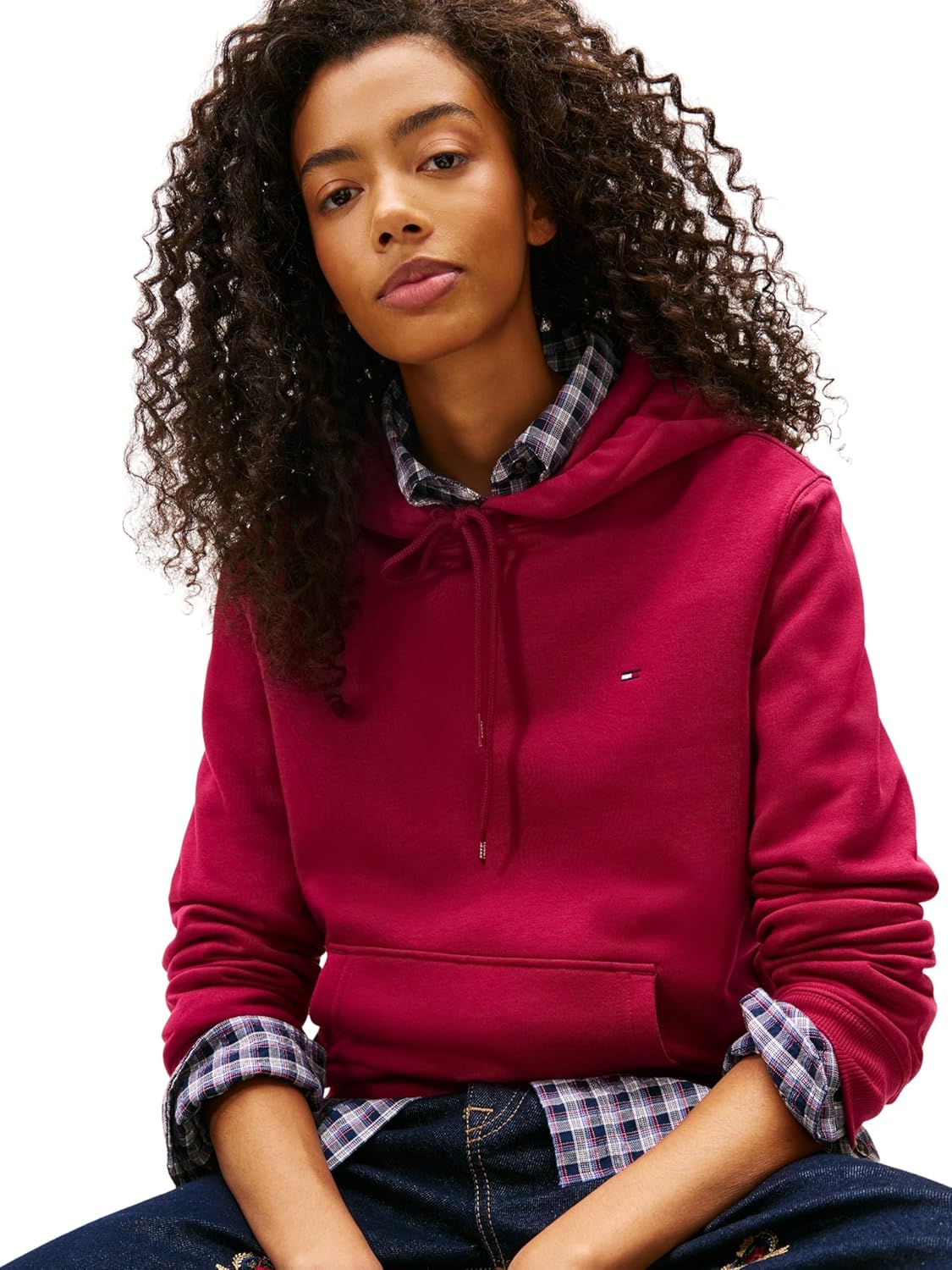 Thumbnail 2 de Tommy Jeans Damen Hoodie Flag Regular Fit – Gebürstetes Baumwollfleece