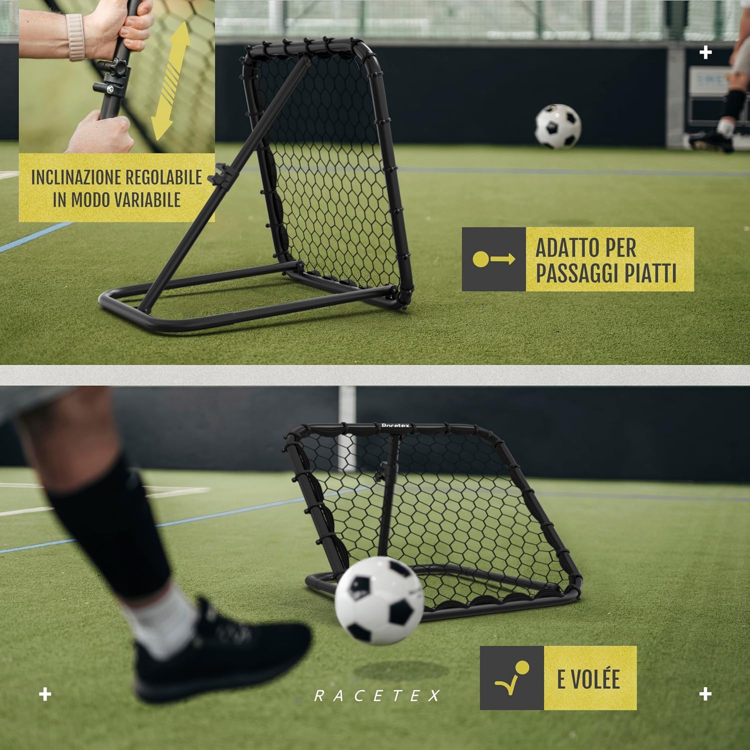 Thumbnail 3 de Racetex Rimbalzo per calcio per bambini regolabile senza livello – rebounder con rete per allenare tiri, passaggi e ricezioni