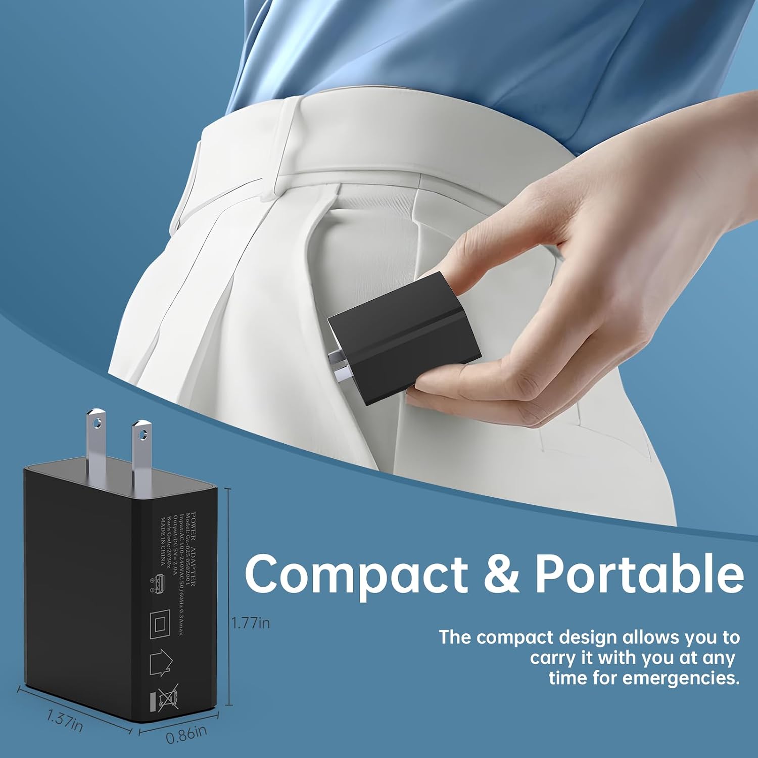 Thumbnail 4 de 5V 2A USB C Power Adapter — Universal Fast Charger for Beats, JBL, and More