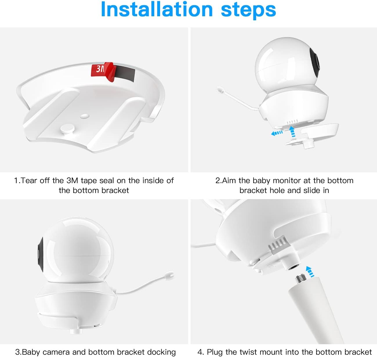 Thumbnail 4 de TIUIHU Baby Camera Twist Mount for Babysense HD S2