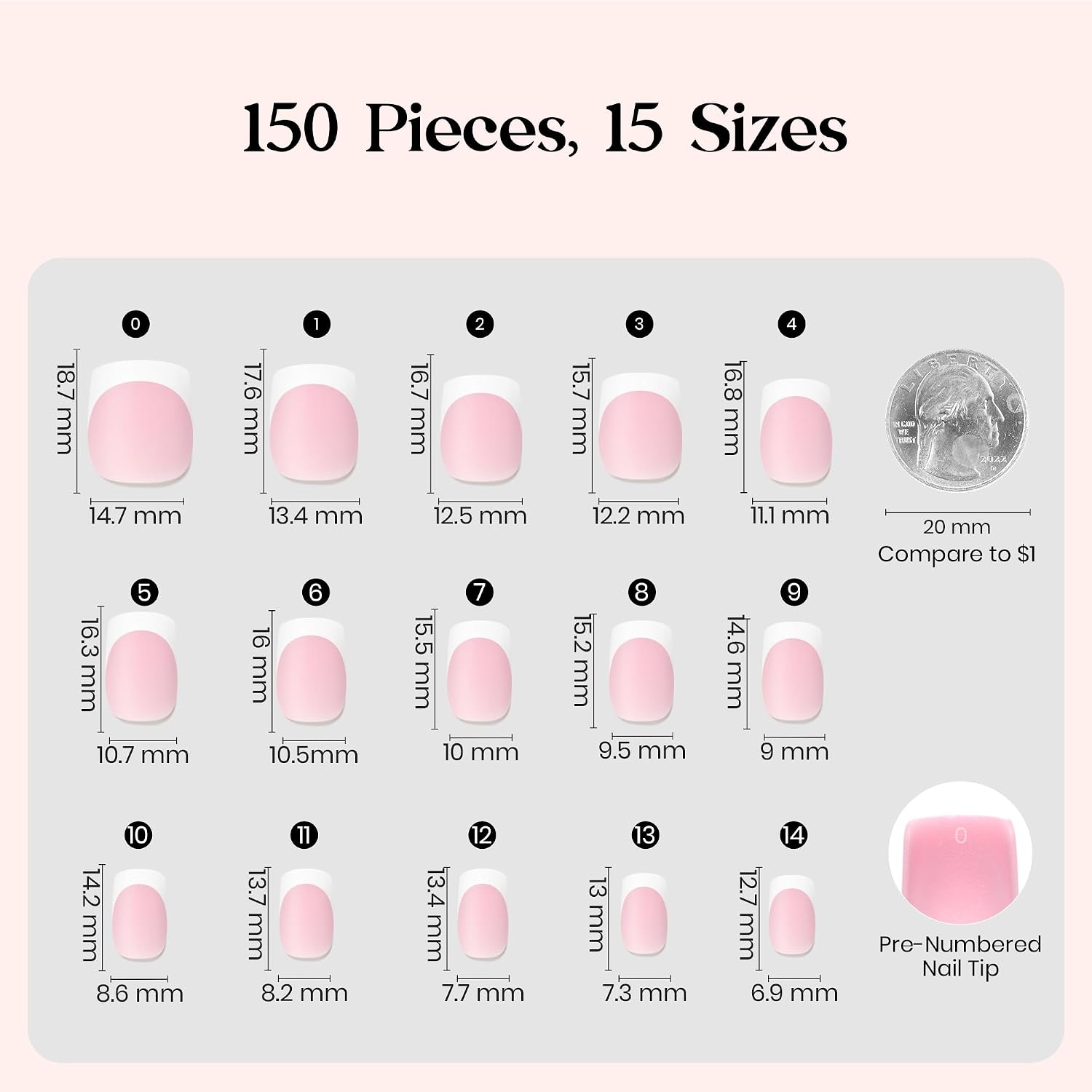 Thumbnail 4 de Beetles Pre-French Tips Gel Nail Tips 150pcs