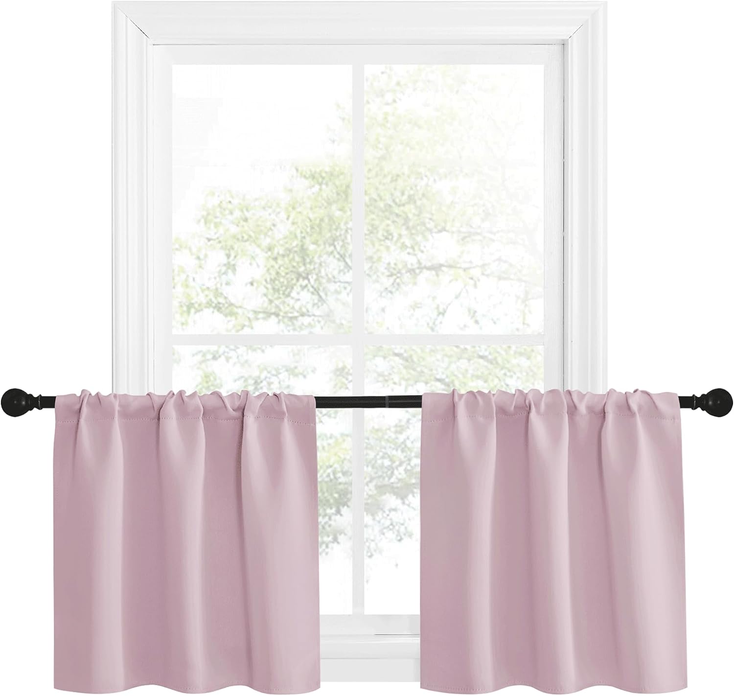 Thumbnail 6 de NICETOWN 2-Panel Blackout Valance Curtains, Baby Pink, 34 x 24 in