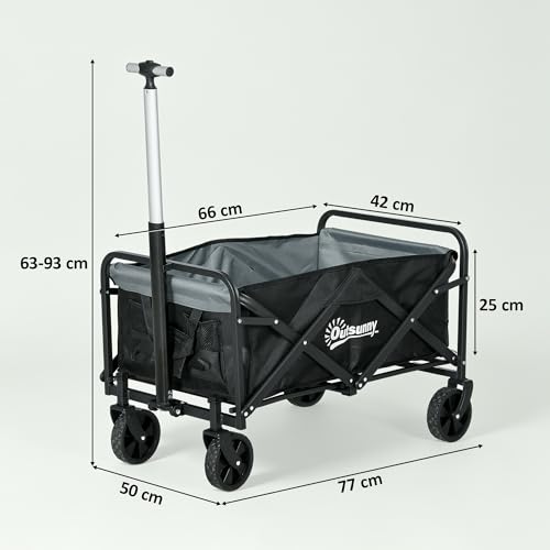 Thumbnail 6 de Outsunny Carro Plegable con Ruedas Grandes: transporte práctico para playa, compras y camping