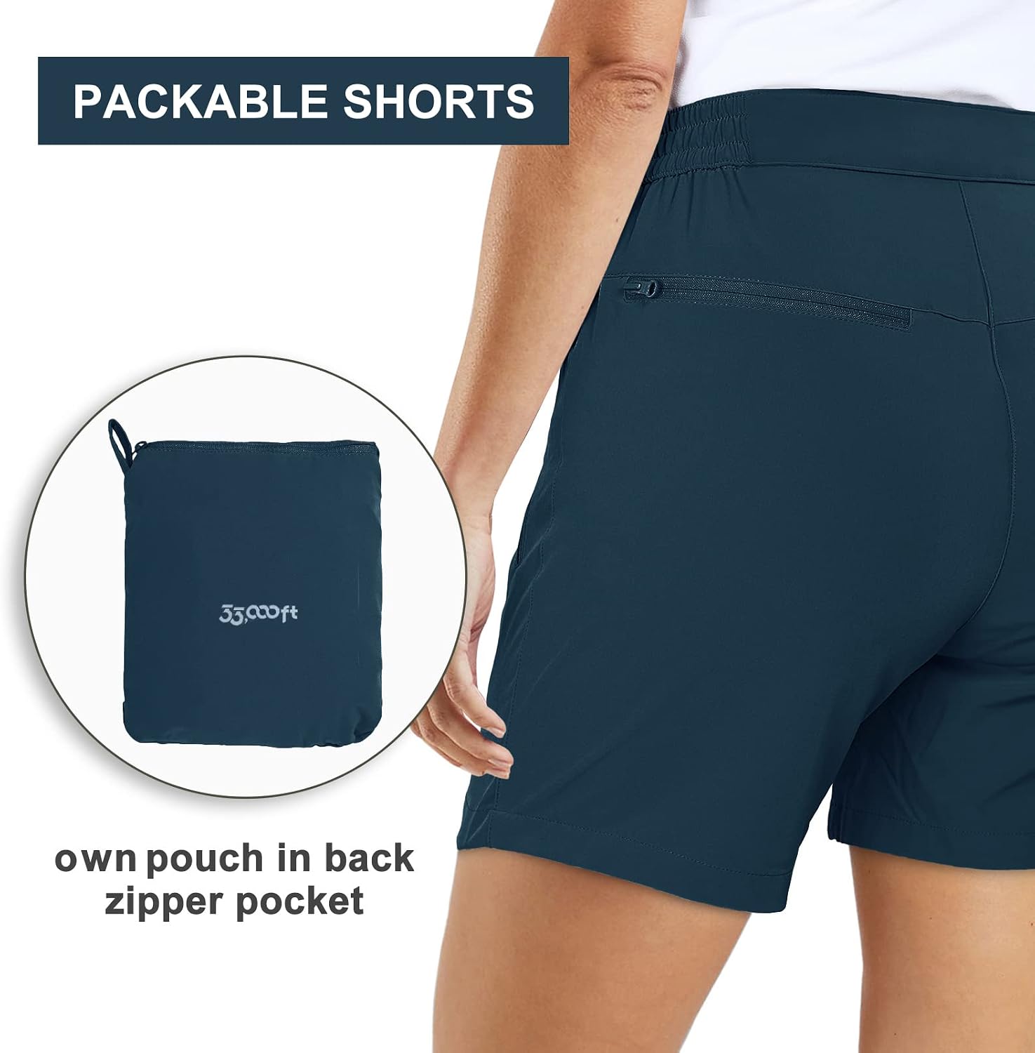 Thumbnail 1 de 33,000ft Wanderhose Damen Kurz – Cargo Shorts mit 4-Wege-Stretch, UPF50+