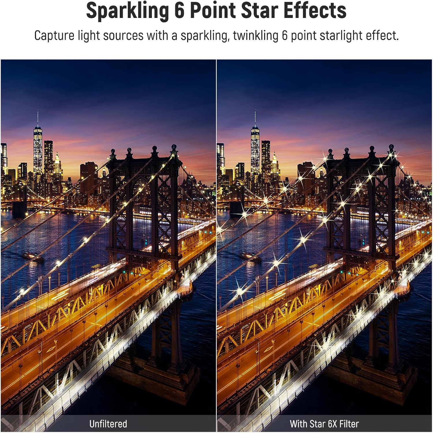 Thumbnail 2 de NEEWER Filtro Stella magnetico FL-62 per DJI Osmo Pocket 4 e 3 Creator Combo (6 punte, vetro HD multistrato)