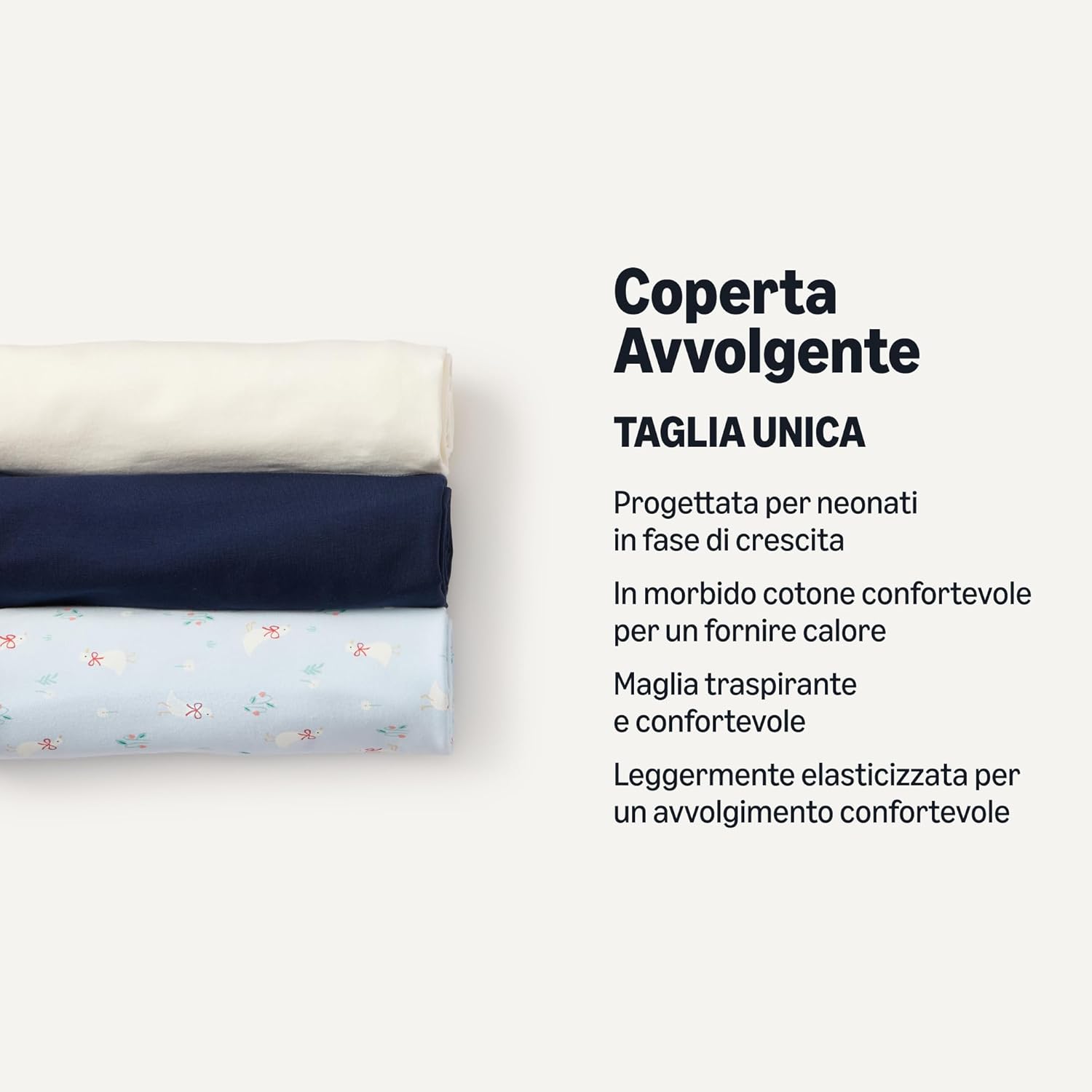 Detalle 2 de Amazon Essentials x Sofia Grainge Mussole Neonato Cotone 106,7 cm × 106,7 cm — Pacco da 3 (Unisex)