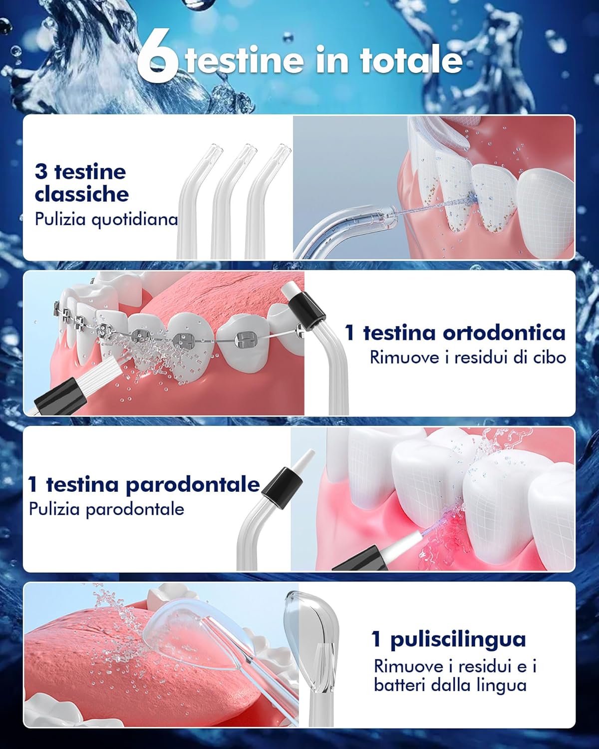 Thumbnail 3 de WAFLOO idropulsore dentale IPX7, 300 ml