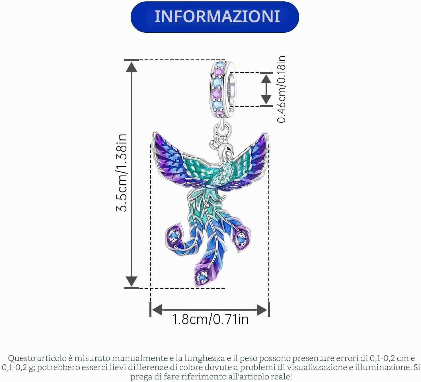 Thumbnail 3 de CYCUFF Ciondolo in argento Sterling 925 – accessorio elegante per bracciali, collane e regali