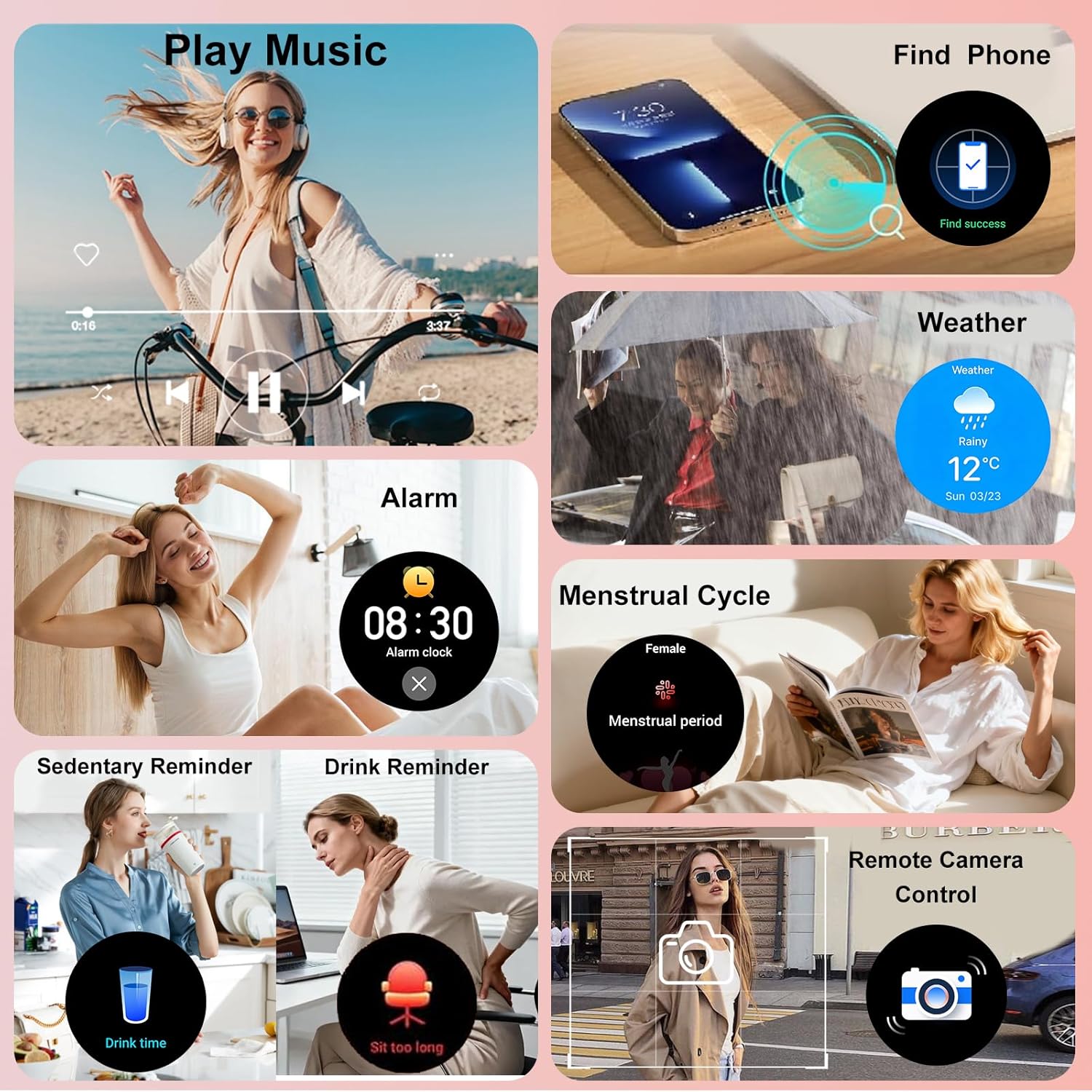 Thumbnail 6 de fitonyo Diamant Damen Smartwatch Telefon