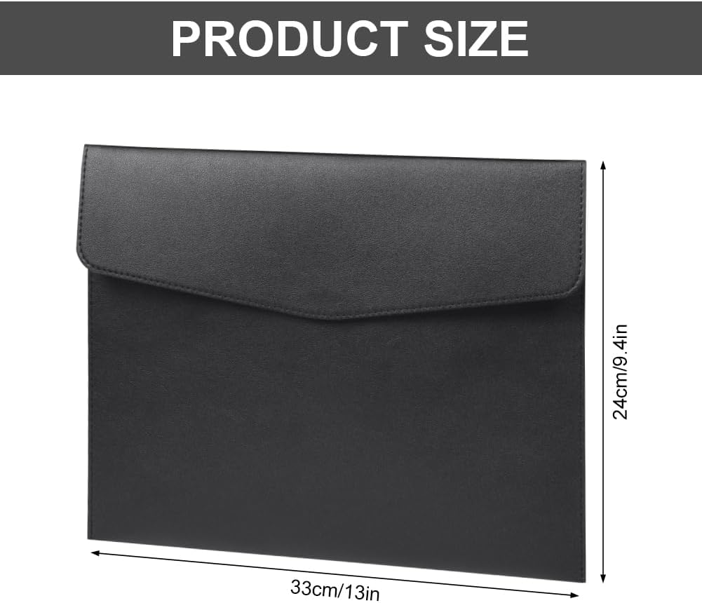 Detalle de Porte-documents OFFCUP en cuir PU A4 (lot de 2) avec poches intérieures, noir