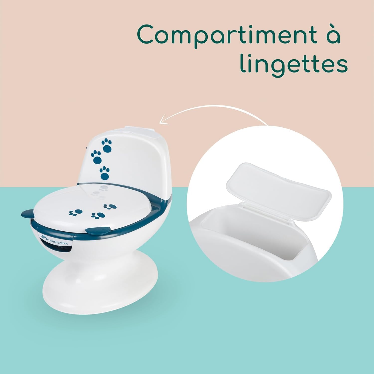 Detalle de Bebeconfort Pot Bébé Toilette avec Siège d’Apprentissage – Ours Bleu, 1–3 ans, 0–20 kg