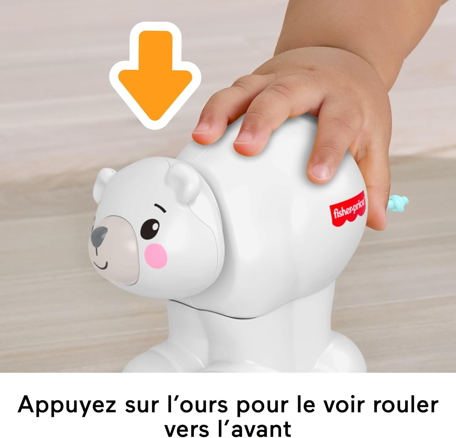 Thumbnail 2 de Fisher-Price Ours polaire à pousser JDL63 (à partir de 9 mois) — jouet d’activités sensoriel à poursuivre