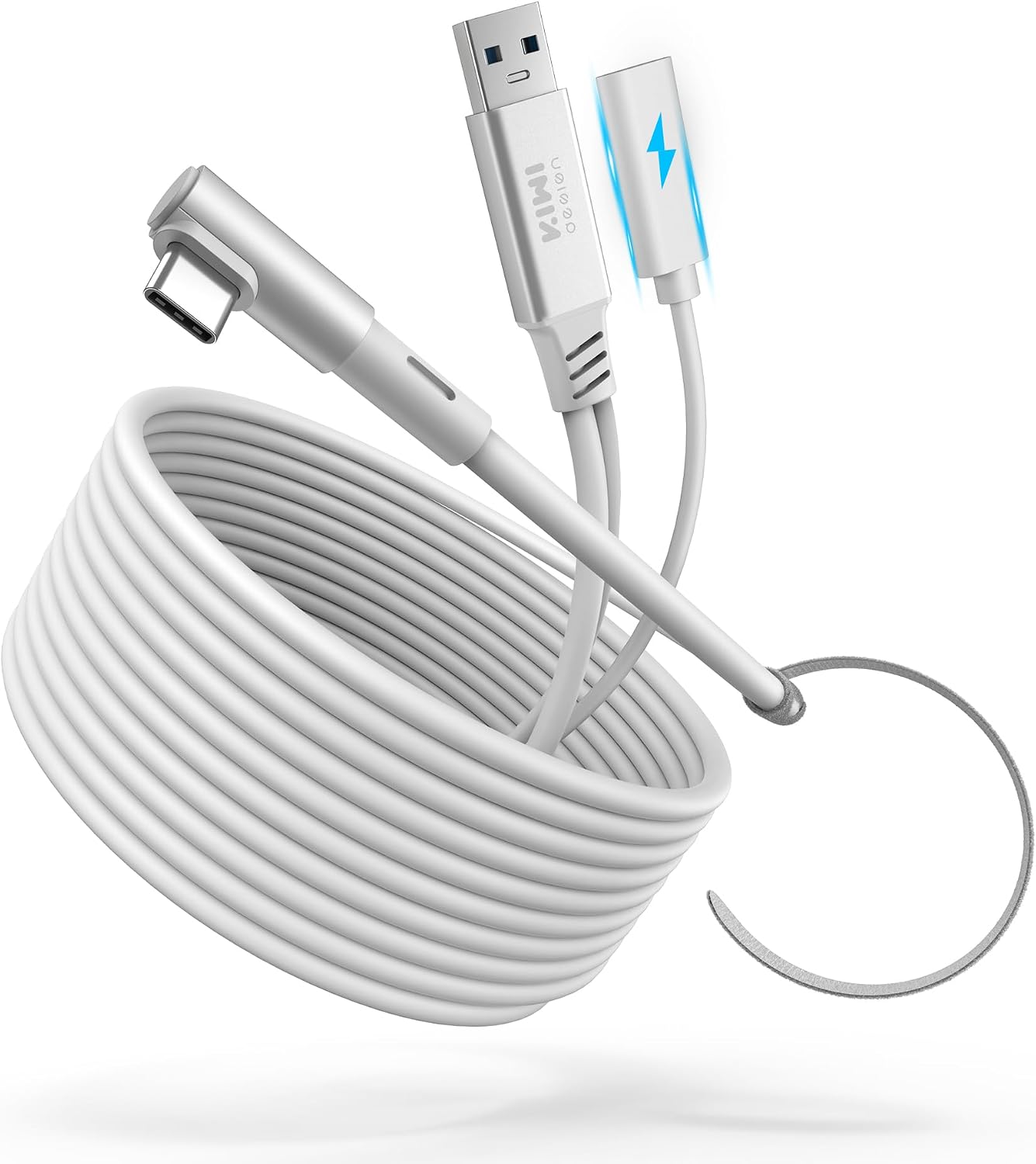 Detalle de KIWI design Cavo Link con ricarica 5 m, USB 3.0 a USB-C fino a 5 Gbps per Meta Quest 3/3s/2 e Pico 4