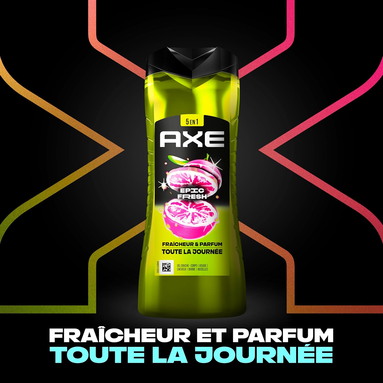 Thumbnail 4 de AXE Epic Fresh – Gel douche homme 5-en-1 87% d’ingrédients d’origine naturelle, parfum ananas & pamplemousse (lot 12x250 ml)