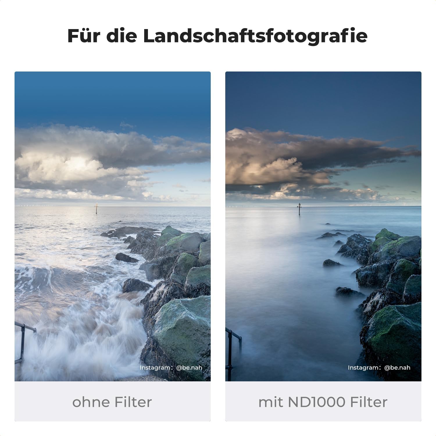Thumbnail 2 de K&F CONCEPT Rechteckfilter ND1000 100x100 mm – 10 Blendenstufen, Nano-Xcel Serie