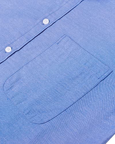 Thumbnail 2 de J.VER Mens Shirts Long Sleeve Oxford Button Down Non Iron in Blue – Regular Fit