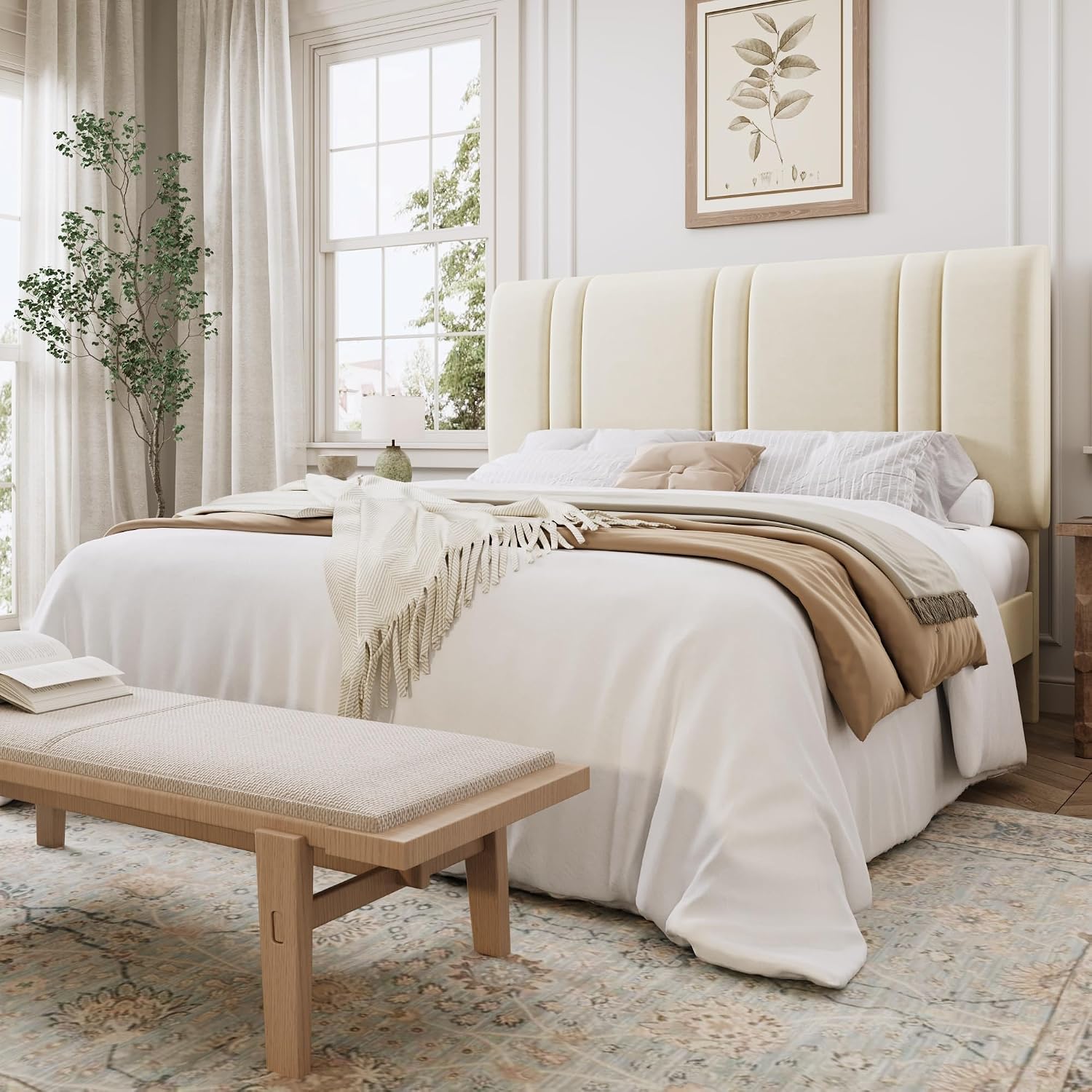 Detalle de SHA CERLIN Queen Bed Frame, Velvet
