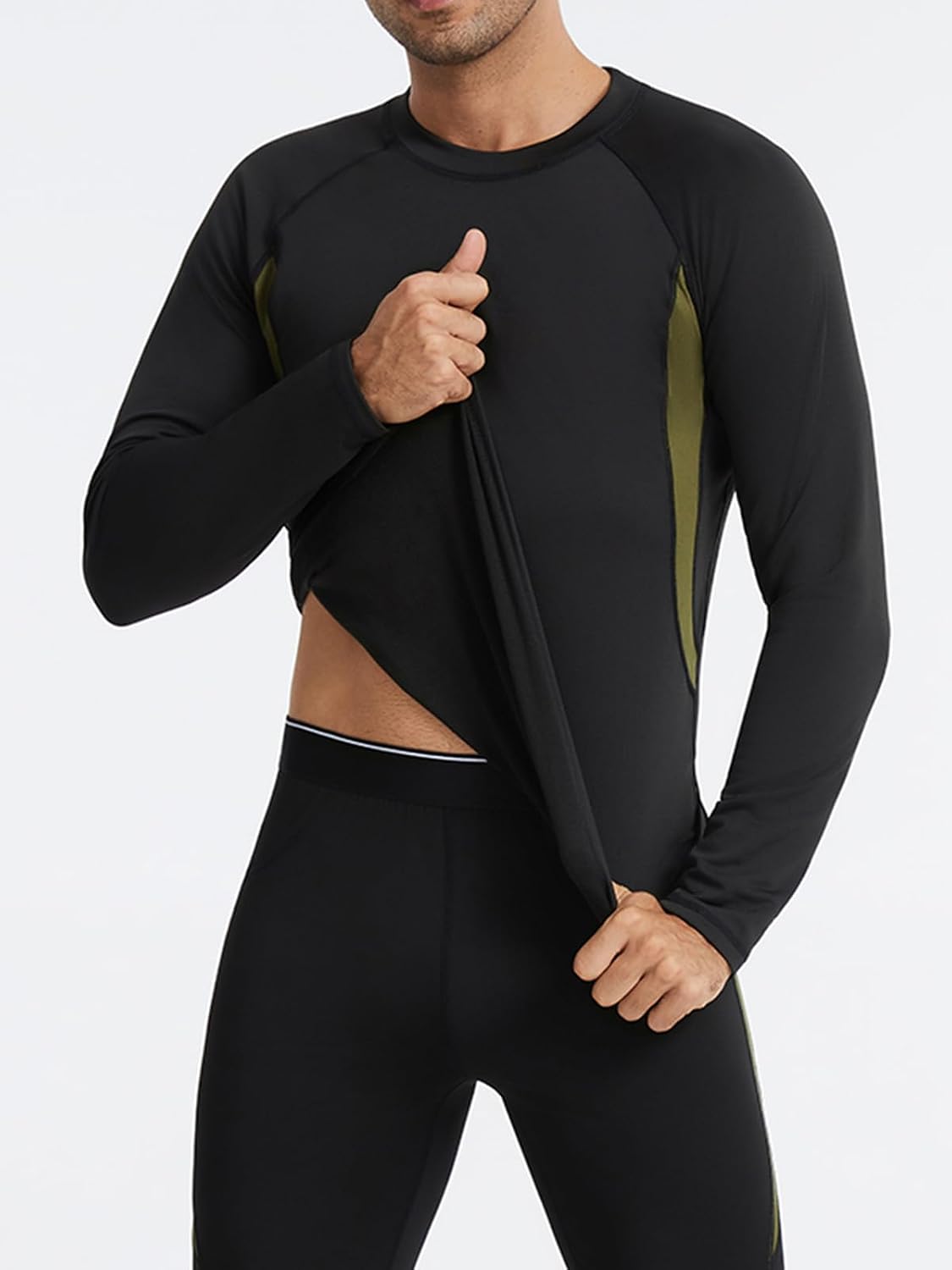 Detalle de ATTIQOZI 4-Pack Men’s Thermal Compression Shirts, Fleece-Lined Long Sleeve