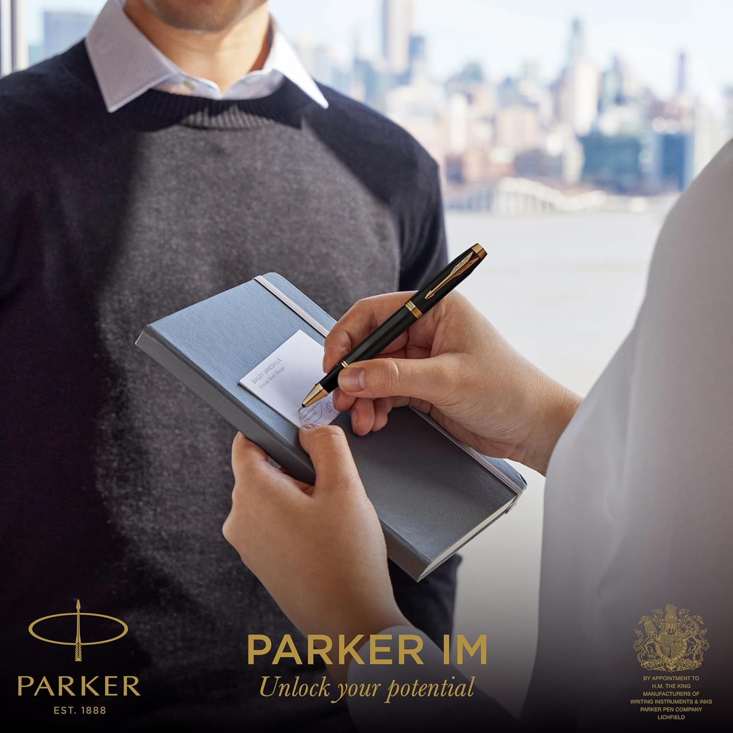 Thumbnail 1 de PARKER Bolígrafo Roller IM Gris con Adornos Dorados