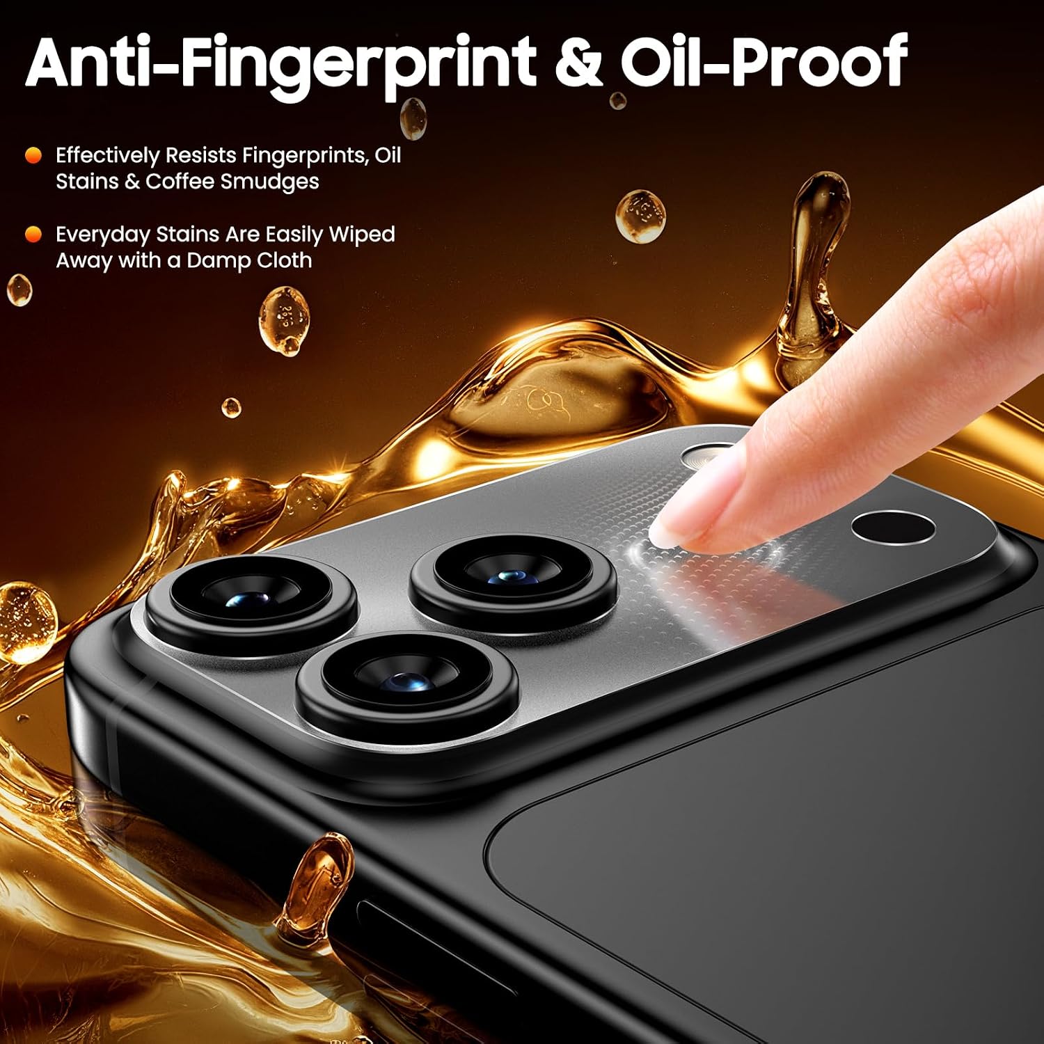 Detalle 2 de Uyiton iPhone 18 Pro Max Camera Plateau Protector, 3-Pack Matte PET Film