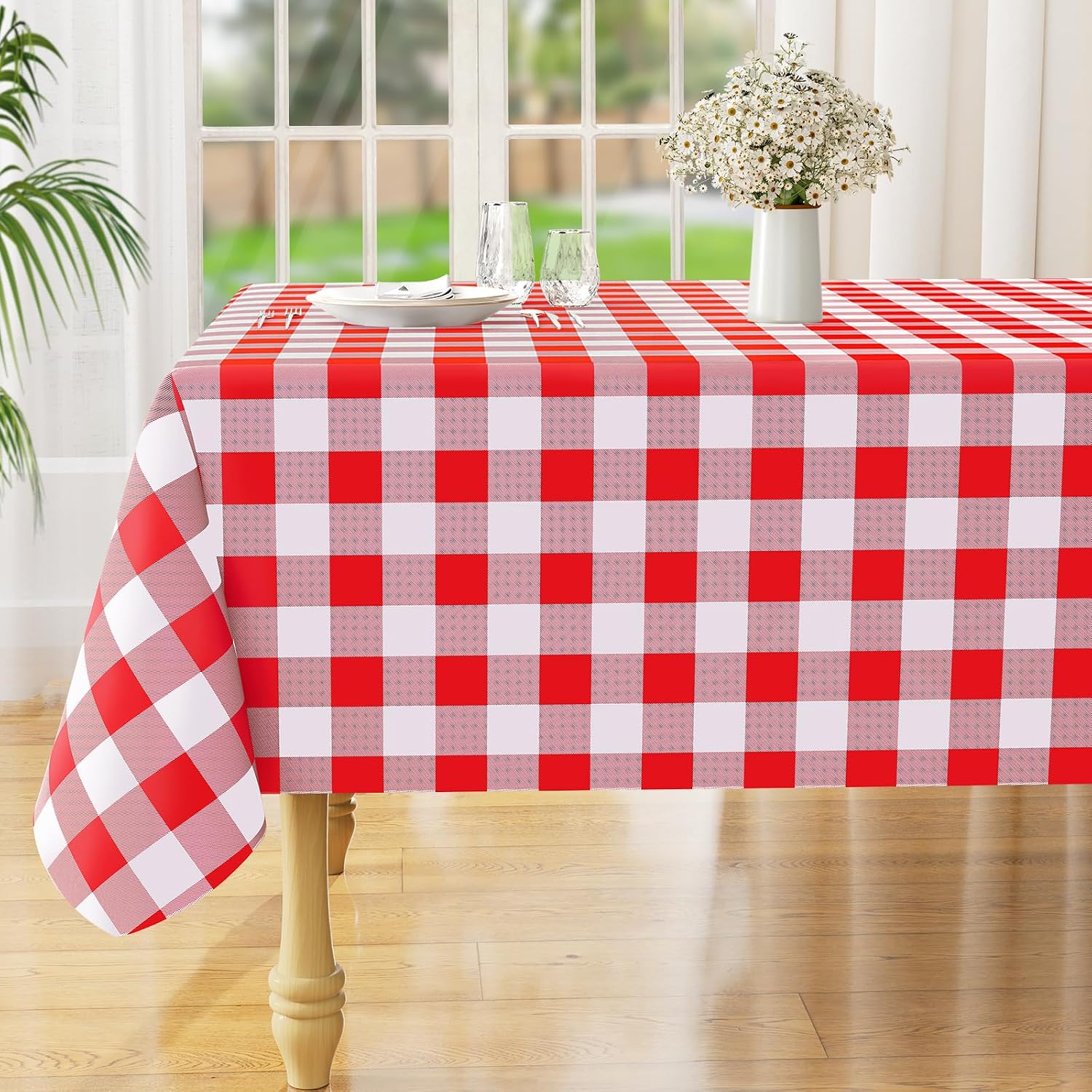 Imagen de misaya Rectangle Waterproof Vinyl Table Cloth (60" x 120") with Buffalo Flannel Backing en OfertitasTOP