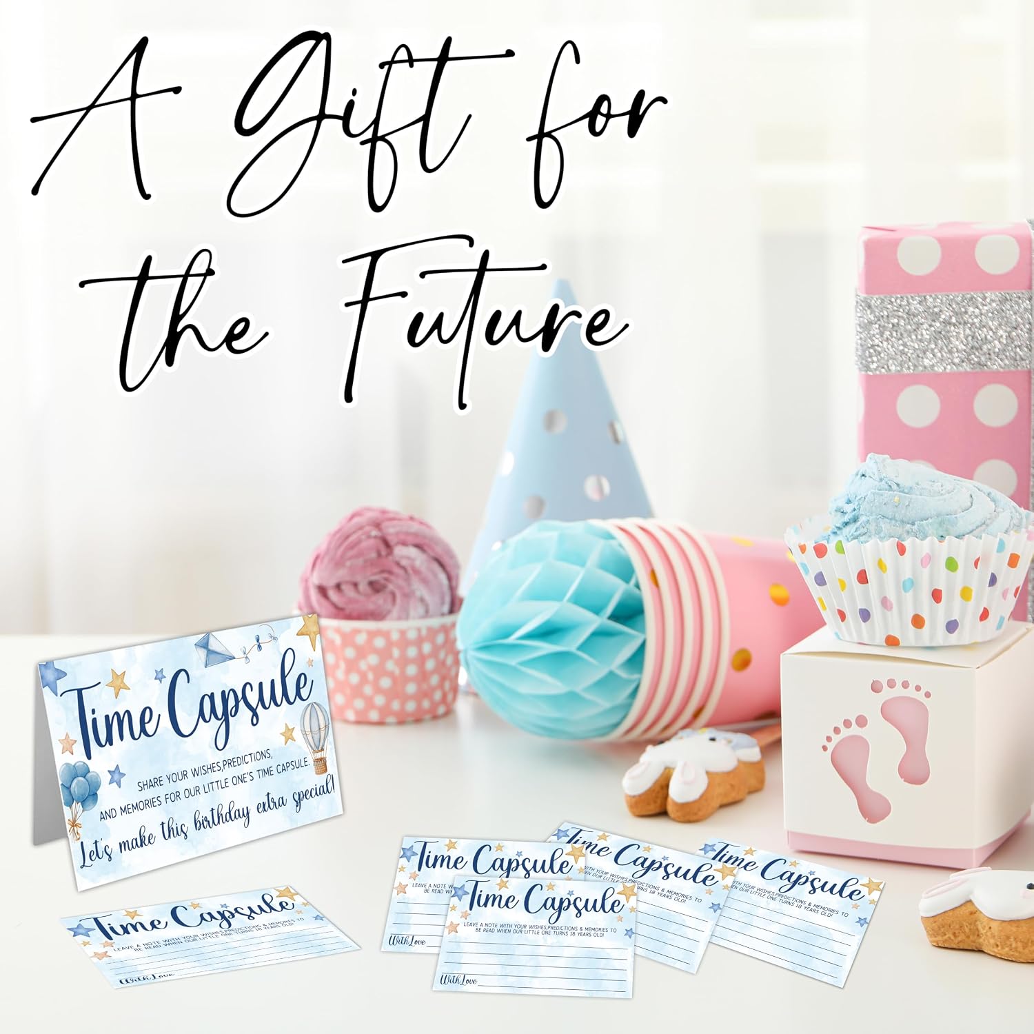 Detalle 2 de Baby Shower Keepsake Box with 50 Advice Cards