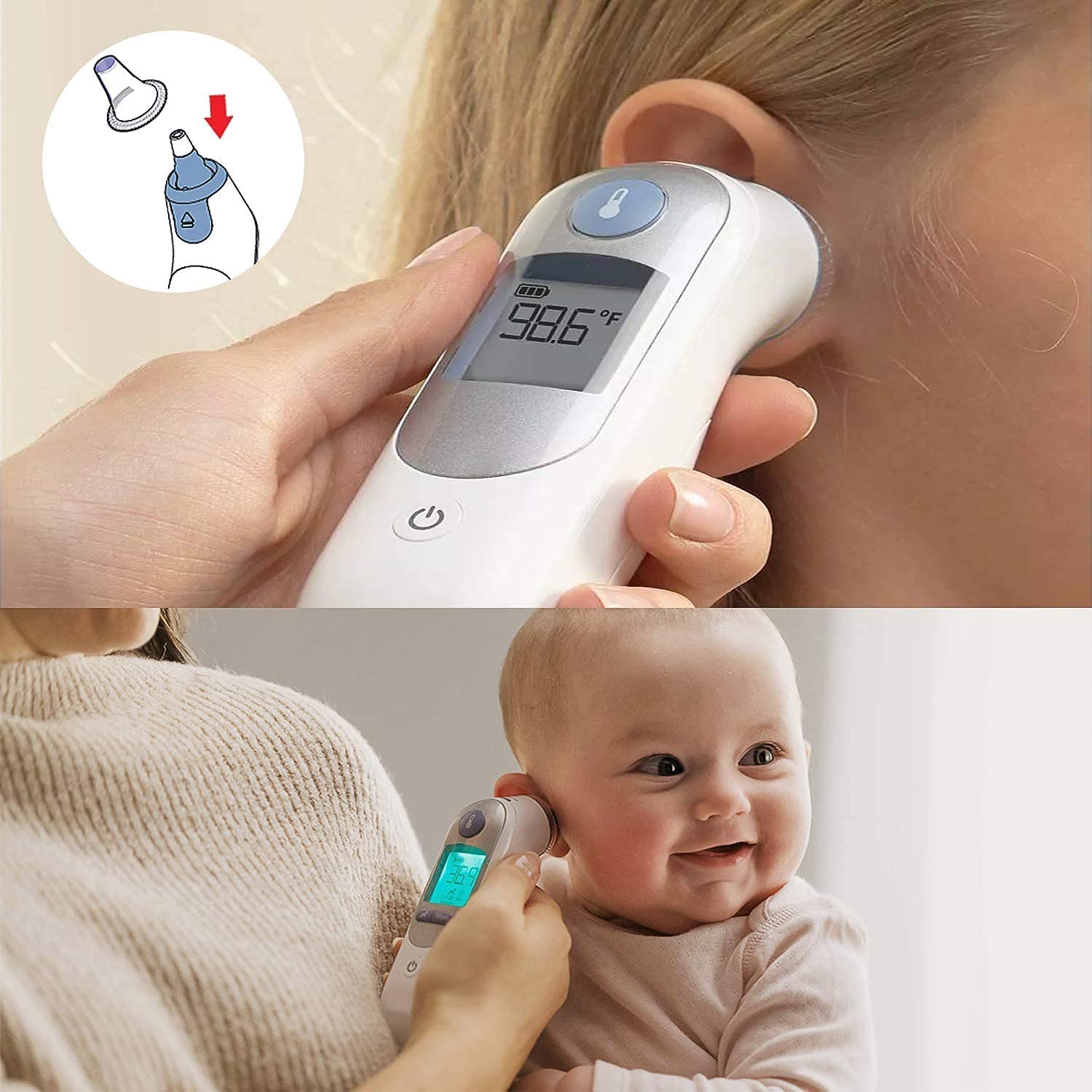 Thumbnail 6 de 100 Stück Braun Fieberthermometer Schutzkappen für Ohrthermometer – Einweg-Ersatzkappen