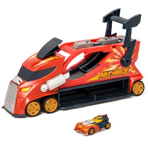Detalle de T-Racers Mix ’N Race Thunder Truck: 3 acciones en 1 y espacio para 7 coches