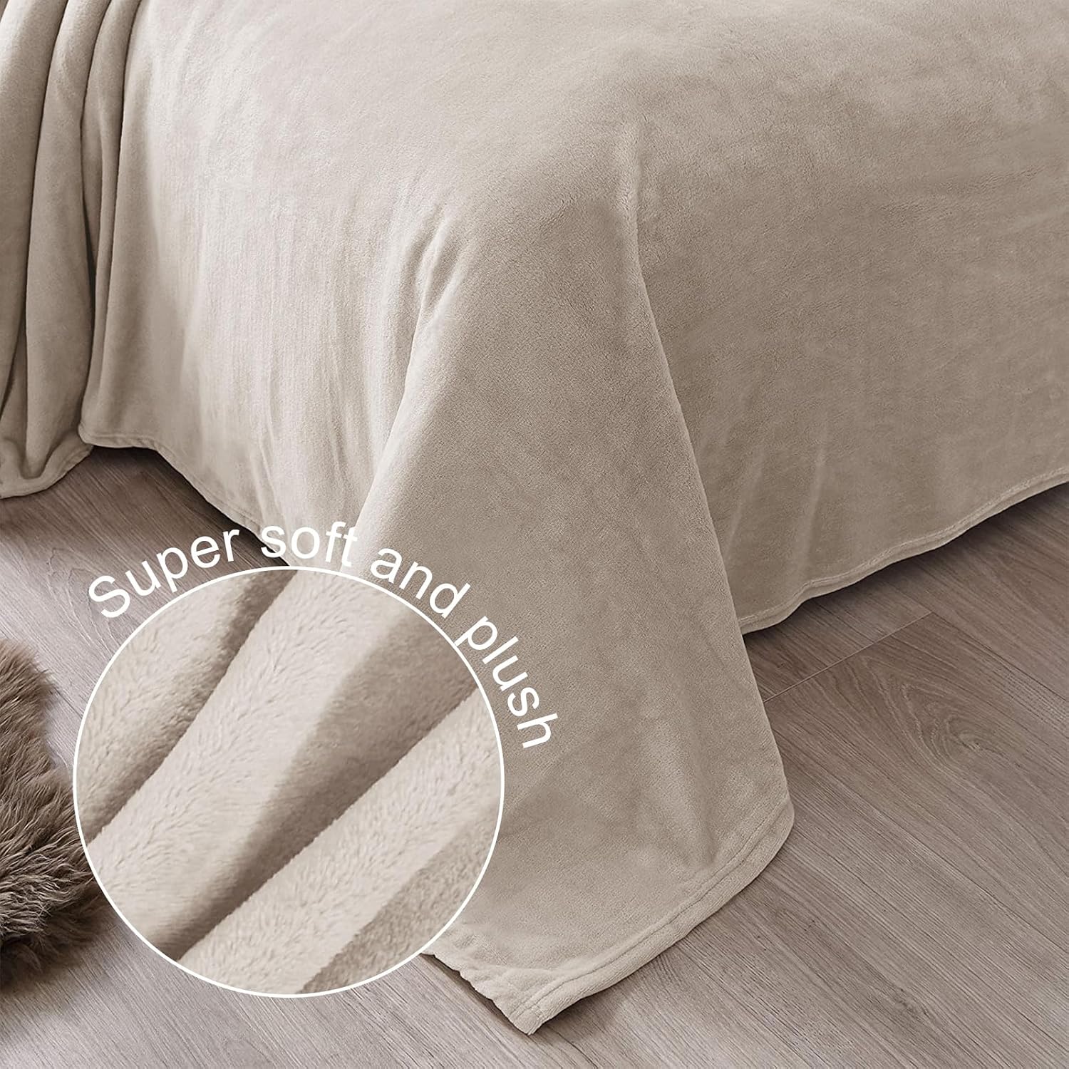 Thumbnail 4 de Exclusive Fleece Flannel Throws: Camel, 127 × 178 cm – Extra Large, 300GSM