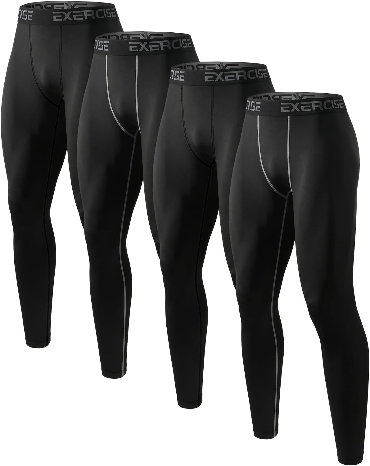 Detalle de Celfaeree 4-Pack Men's Compression Leggings, Thermal Athletic Base Layers