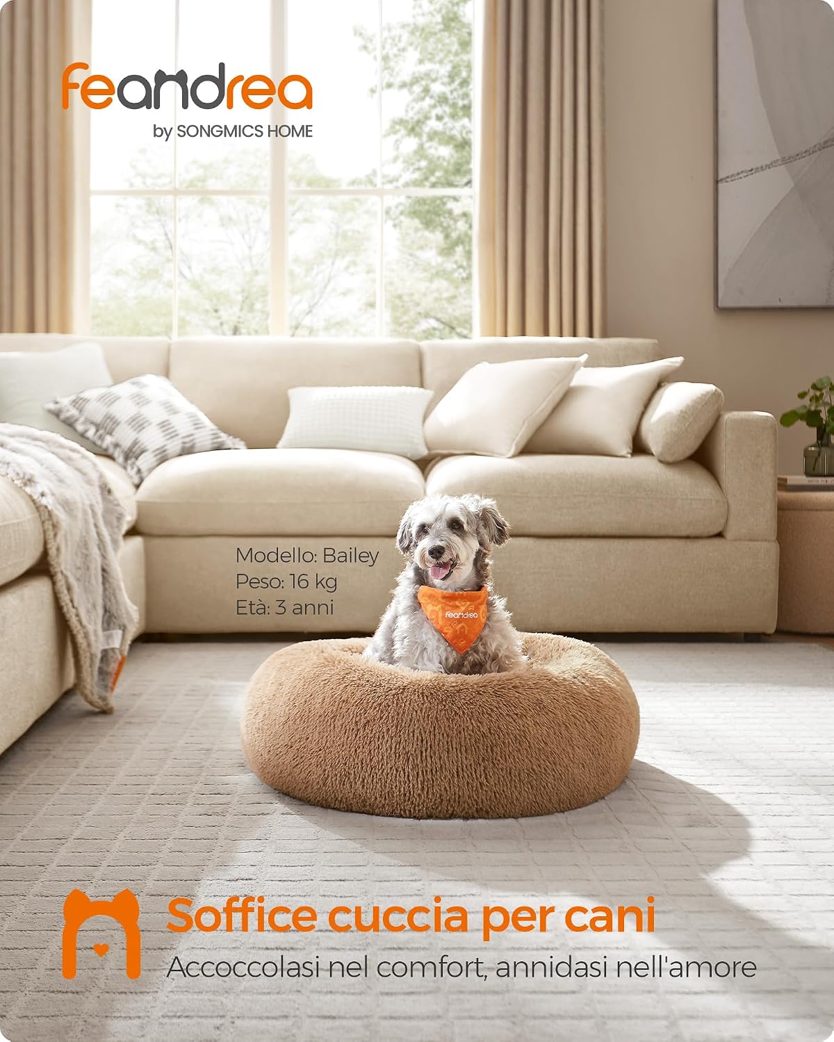 Detalle 1 de Feandrea Cuccia Cane 70 cm lettino a ciambella