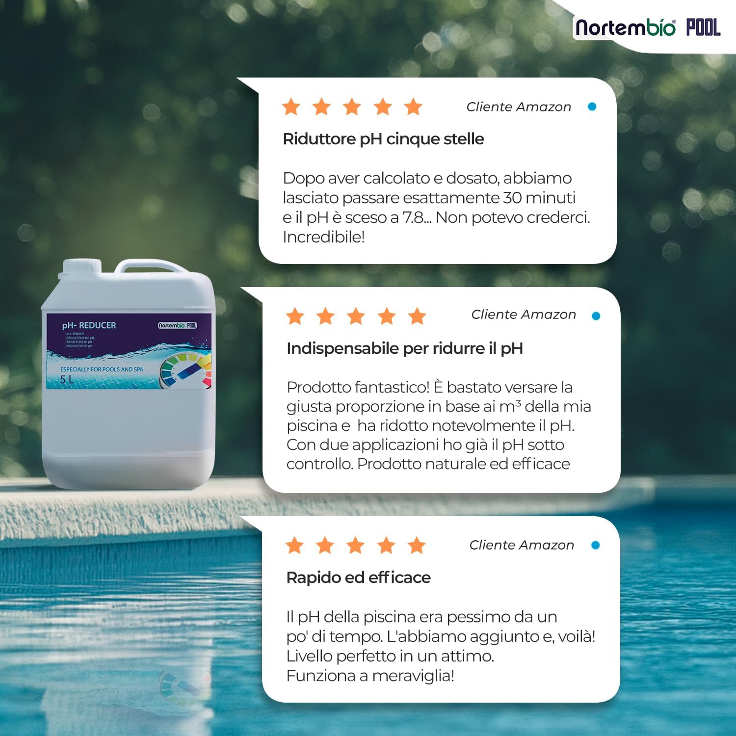 Detalle 2 de Nortembio pH- Minus Liquido: Riduttore di pH per Piscine e Spa (5 L)
