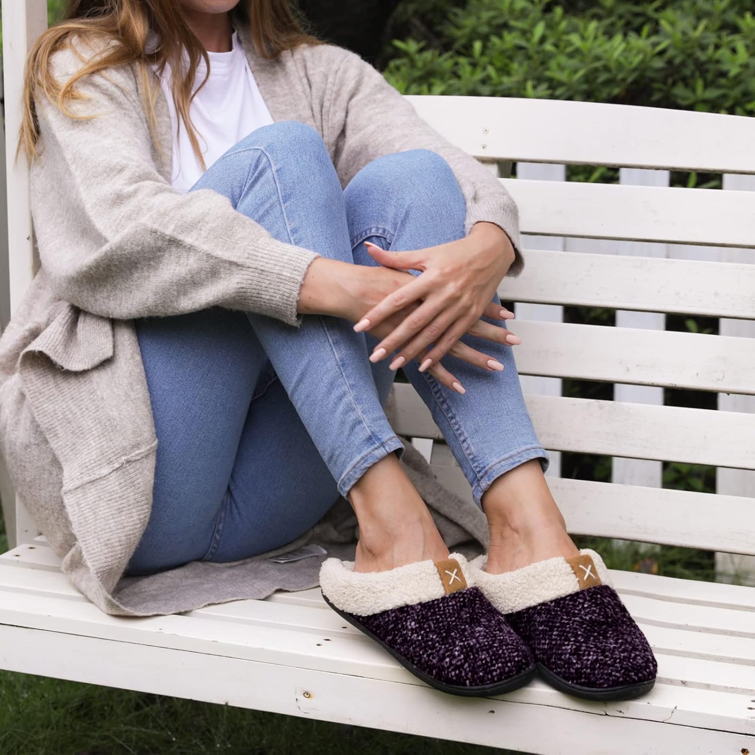 Thumbnail 6 de ULTRAIDEAS Ladies’ Cozy Memory Foam Slippers with Fuzzy Fleece Lining & Anti-Skid Rubber Sole
