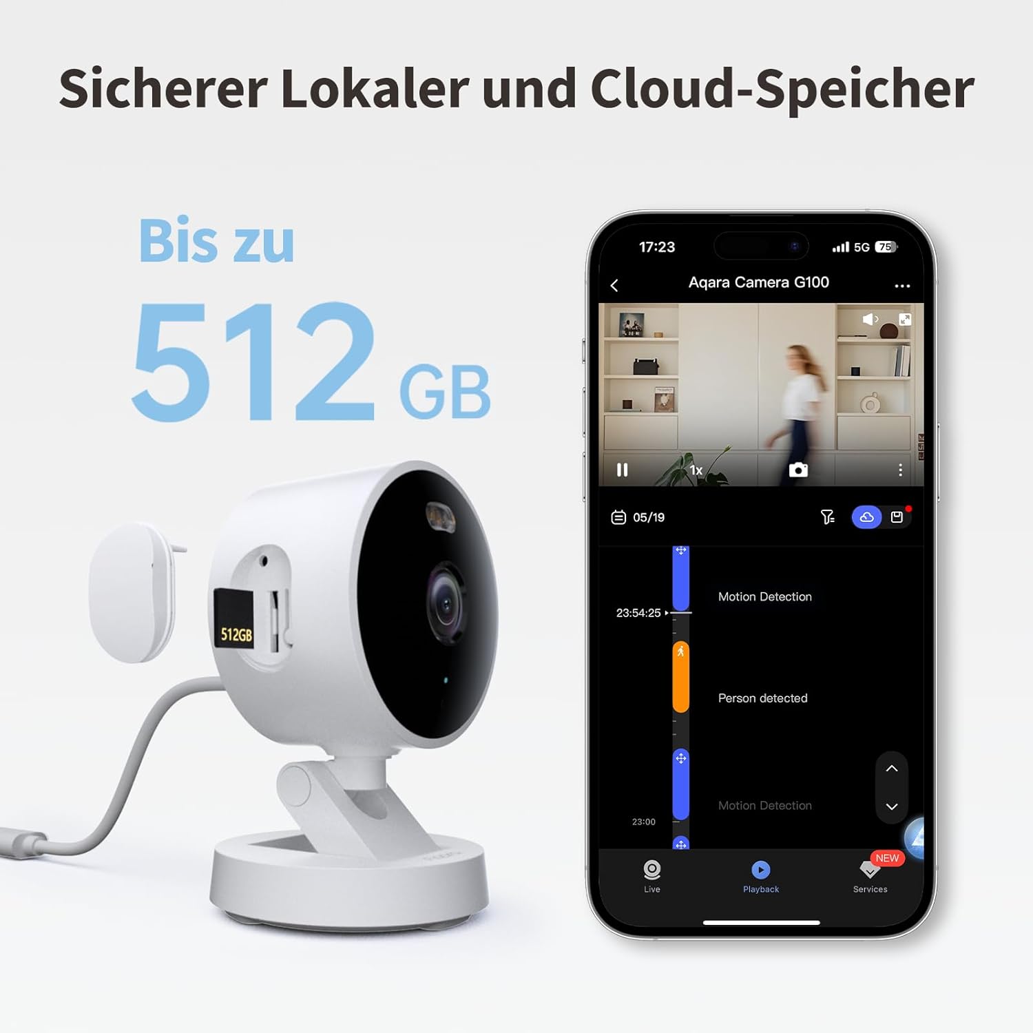 Thumbnail 4 de Aqara G100: 2K Sicherheitskamera mit Scheinwerfer-Tag/Nachtmodus für Innen & Außen
