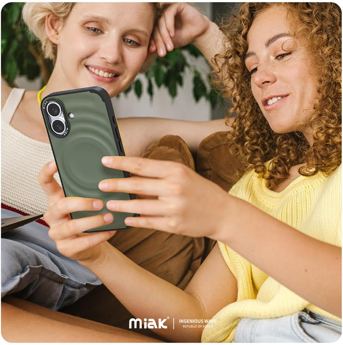 Detalle de ミアック SCOOP MA27632i16 iPhone 16ケース グリーンティー、立体アイスデザイン・MagSafe対応