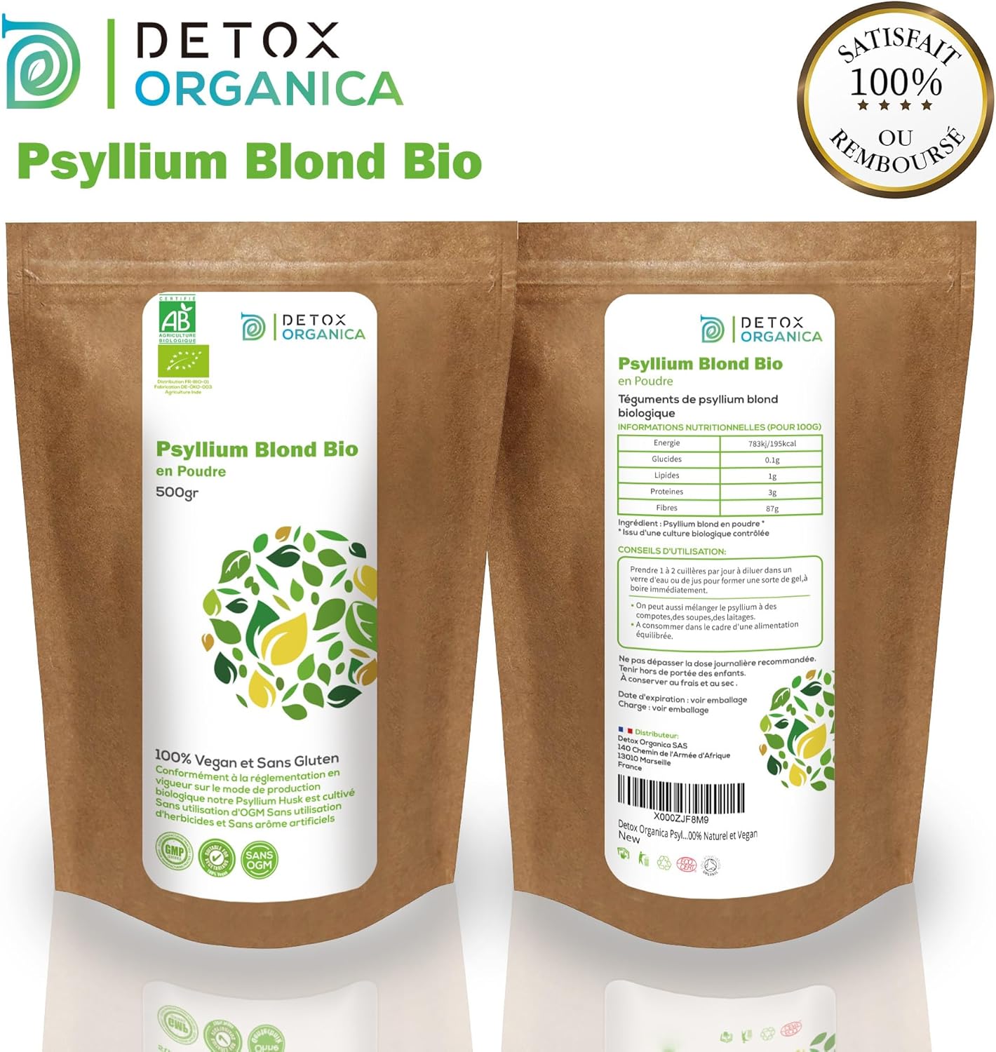 Thumbnail 6 de Detox Organica-Psyllium Blond Bio Poudre 500g